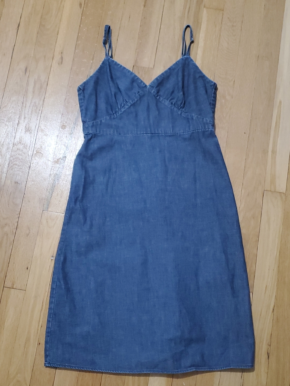 GAP Blue Denim Spaghetti-Strap Dress
